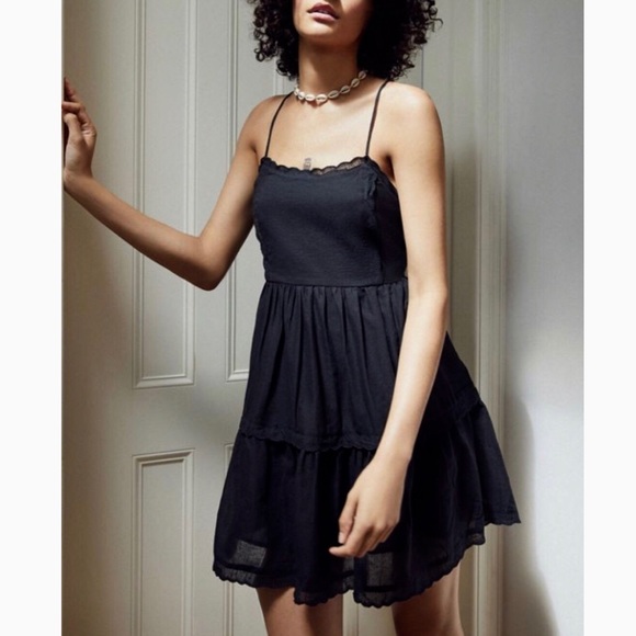 black babydoll mini dress